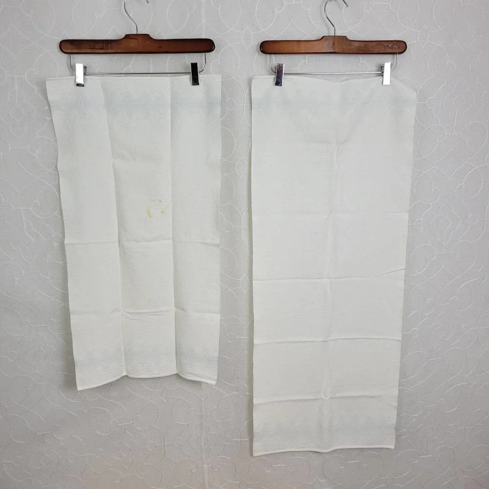 Vintage Embroidery Drying Towels in White Home Accessory Throw Cotton